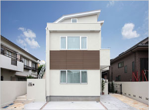 長屋形式の2世帯住宅