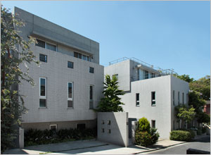 一つの庭を共有する賃貸併用住宅