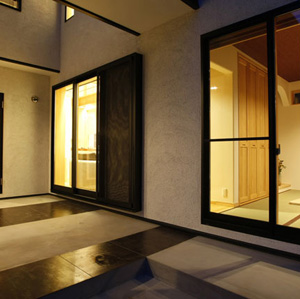 施工事例写真：インナーパティオで星空を満喫できる家
