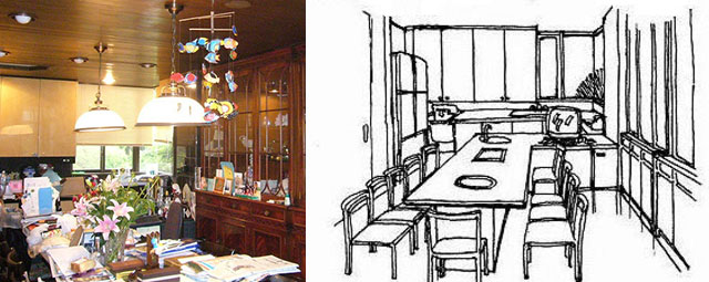 お馴染み「ジャンボテーブル」とそのプラン（画：天野彰）