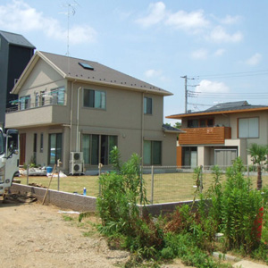 施工事例写真：ログハウス調のロフトのある家