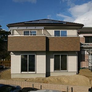 施工事例写真：太陽光発電でここちいい家