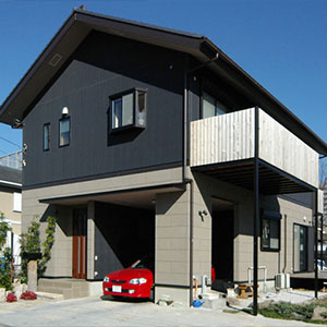 施工事例写真：風通しのよい２階リビングの家