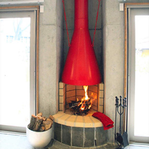 印象的な暖炉