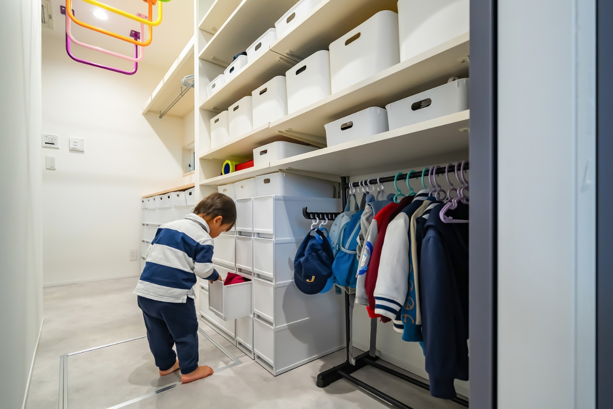 子育て目線の収納スペース