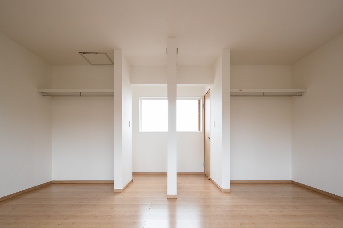 子供部屋はお子様が小さいうちは1つ、大きくなったら2つに分けられるようにしています。
