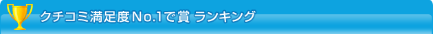 クチコミ満足度ＮＯ1で賞　ランキング