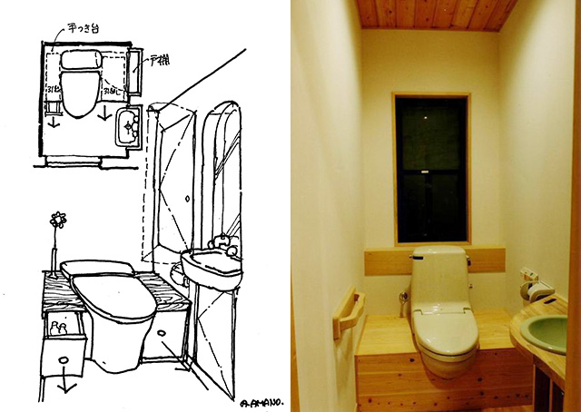 手つきトイレ設計（画：天野彰）