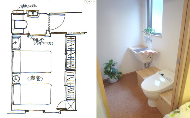 トイレの中の寝室（画：天野彰）