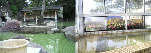 大分別府の白菊ホテルの巨大な庭園露天風呂（撮影：天野彰）