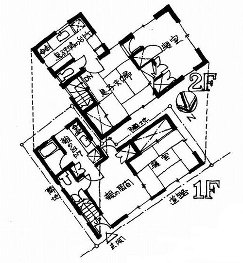 イラスト１：16坪の同居“共働”住宅プラン（Su様邸、設計・画：天野彰）