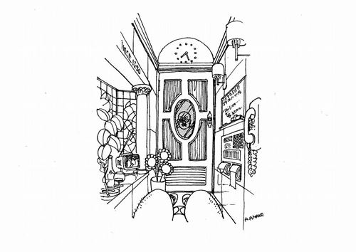 イラスト１：豪華トイレ（画：天野彰