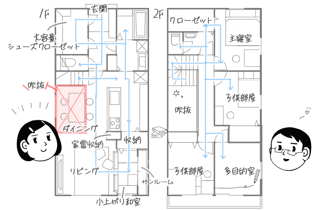 35坪の間取り実例⑤　4ldk