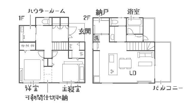 2LDK間取り例