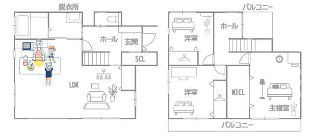 30~35坪の2,000万円の間取り例