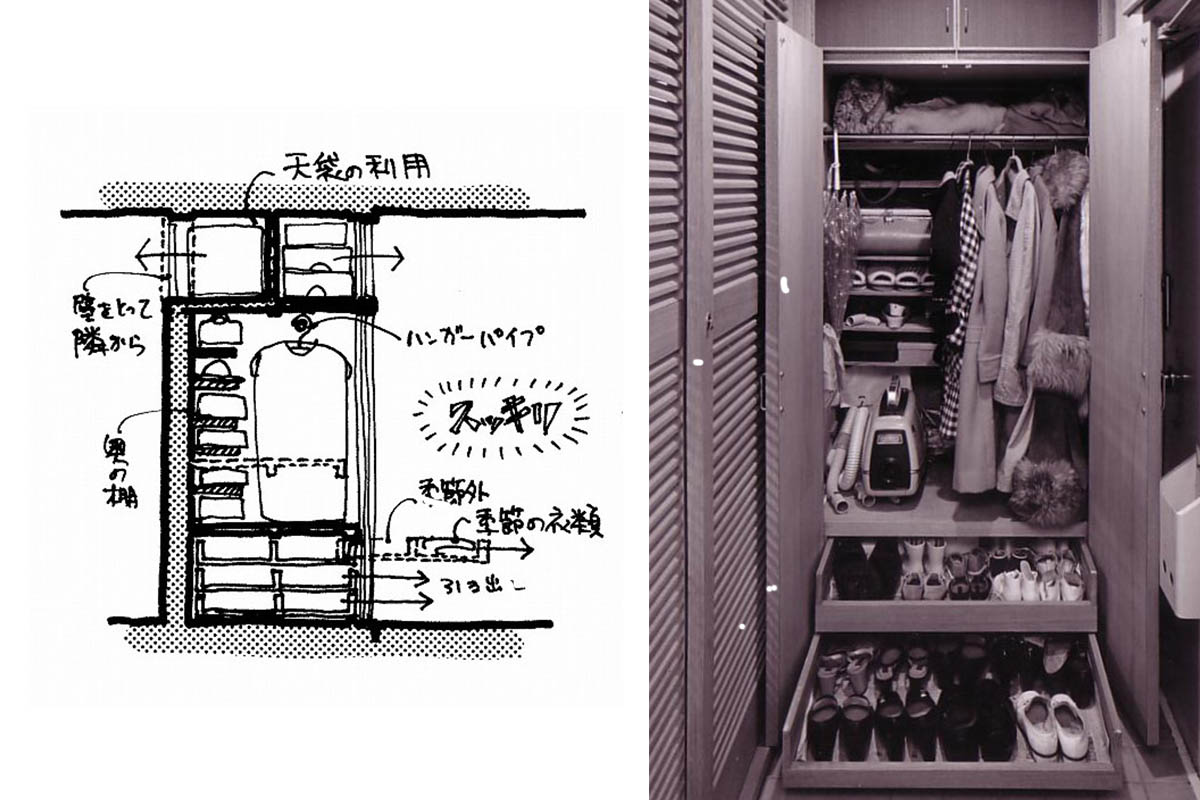 押入れを多機能収納クロゼットにリフォーム（図;写真：筆者）