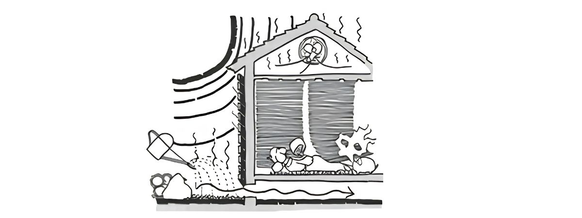 イラスト:夏の住まい(イラスト:天野彰)