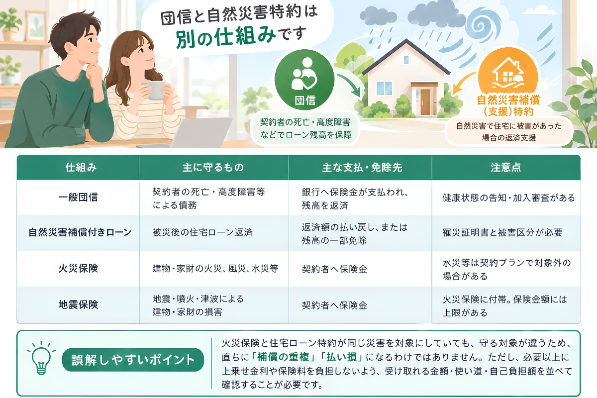 団信と自然災害特約について