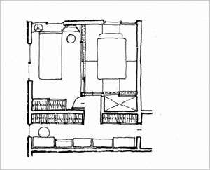 「夫/婦寝室」のプラン、クロゼットも別々にするプラン