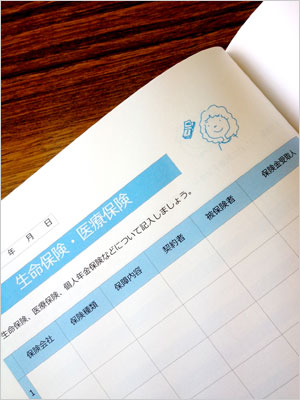 生命保険・医療保険覧：加入保険覚えていますか？もしものときのためにもまとめておくと便利