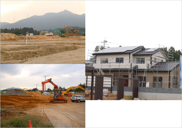 復興住宅工事が着々と進む被災地より