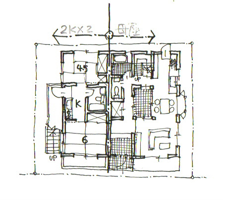 今までの家を減築し残りの1階、2階に2LDKを2戸（天野　彰）