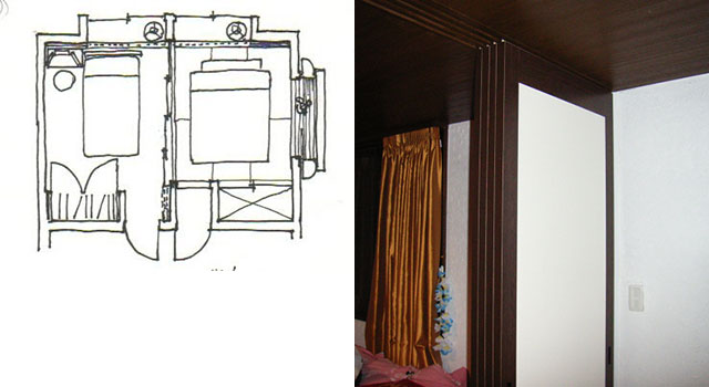 子ども部屋を一つの夫婦の寝室にしいざとなったら開ける（画：天野彰）