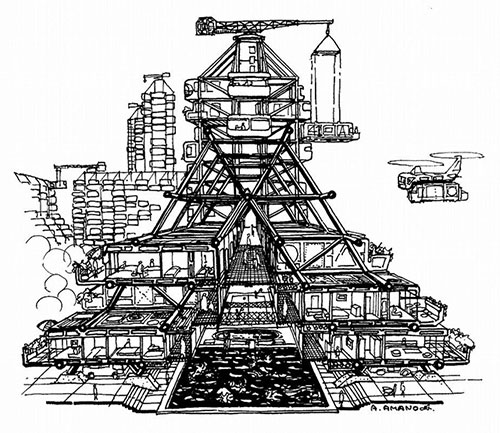 フレームコロニーの断面 構造とユニットを分ける 画 天野彰