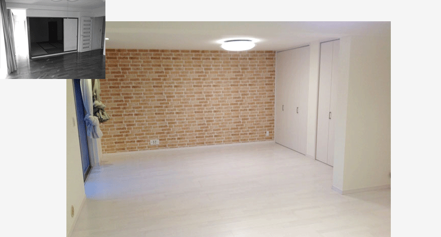 間取り変更で広々LDK　築25年のマンションリノベーション