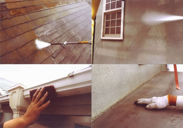 屋根・壁の高圧洗浄～汚れ落とし