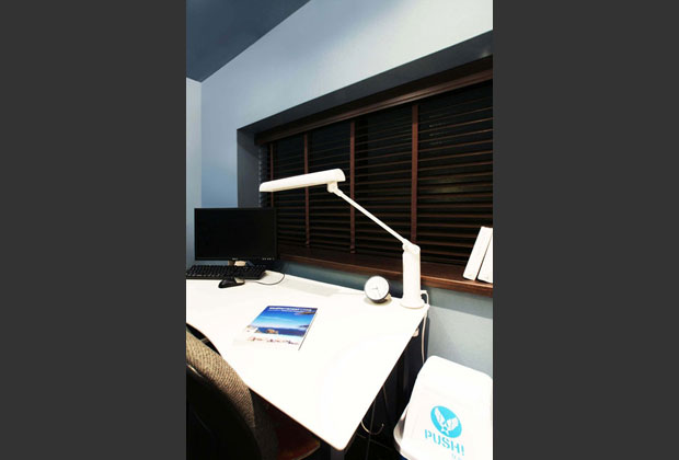 集中力を高めるブルーのキッズルーム