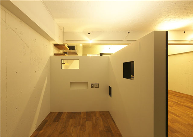 ゆるく囲われたベッドルーム