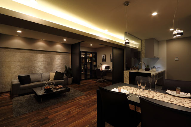 間仕切りの工夫で開放感を演出したＬＤＫへの間取り変更