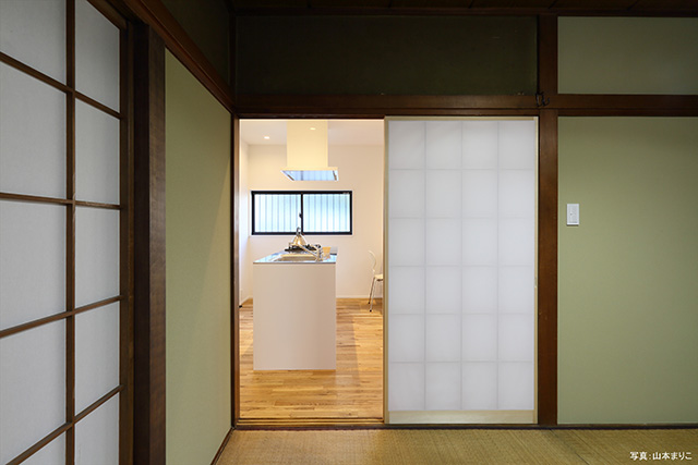 今回リフォームしたLDKと手を加えずに残した和室、調和がとれています。