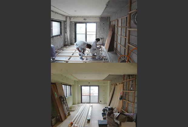 工事写真：断熱材を施工することで結露対策と、夏の暑さを和らげます