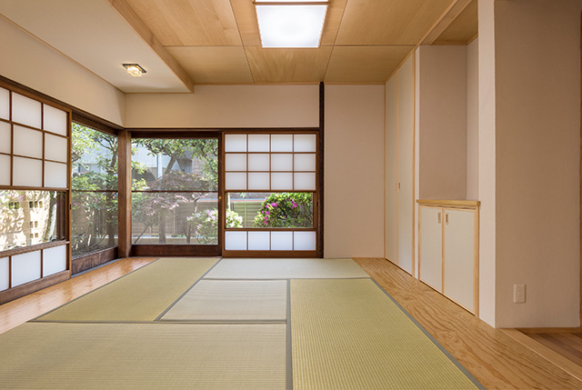 改修後、落ち着いた雰囲気の和室