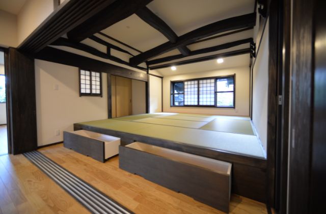 和室は小上がりとして収納を確保