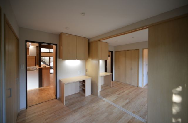 夫婦の寝室は建具で間仕切れる