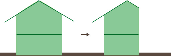case１　2階建ての1階、2階の一部をそれぞれ撤去