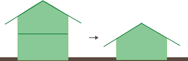 case５　2階を撤去し平屋へ